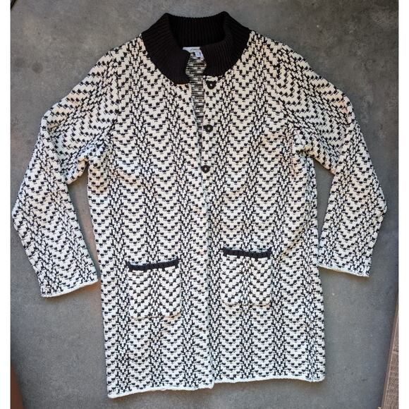 FOXCROFT Chunky Knit Jacket Cardigan Women's Size Large Button Up Quiet Luxury - Picture 2 of 13